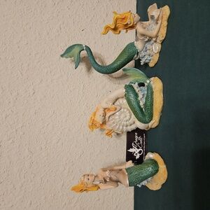 Dragon Crest Mermaid Figurines Table Accent Decor